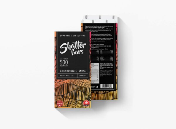Euphoria Extractions – 500mg Shatter Bar – Milk Chocolate (Sativa) | Weedsy Canada
