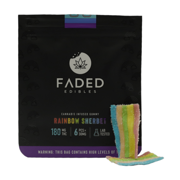 Faded Edibles – Rainbow Sherbet – 180mg | Weedsy Canada