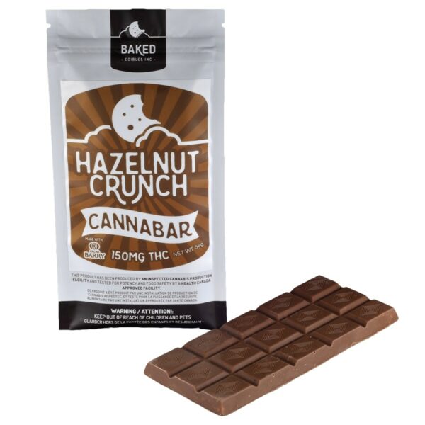 Baked Edibles – Chocolate Bar – Hazelnut Crunch 150mg THC | Weedsy Canada