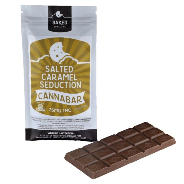 Baked Edibles – Chocolate Bar – Salted Caramel Seduction 75mg THC | Weedsy Canada