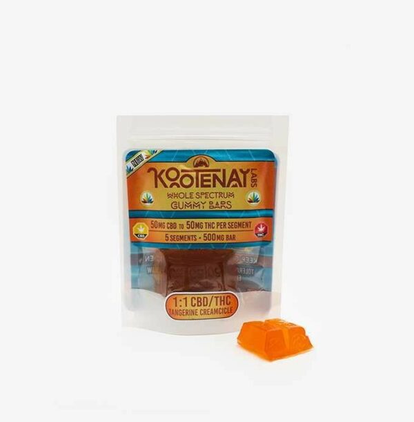 Kootenay Labs – 1:1 Tangerine Creamsicle Gummy – (500mg total) | Weedsy Canada