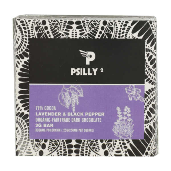 Psilly – Dark Chocolate Bar – Lavender & Black Pepper | Weedsy Canada