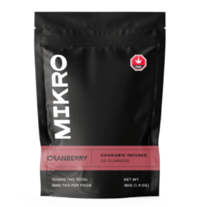 Mikro – THC Gummies – 100mg THC – Cranberry | Weedsy Canada