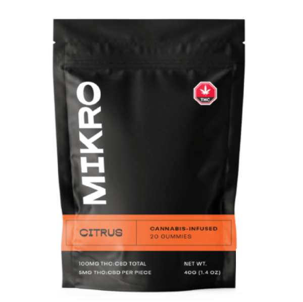 Mikro – 1:1 THC/CBD Gummies – 100mg – Citrus | Weedsy Canada