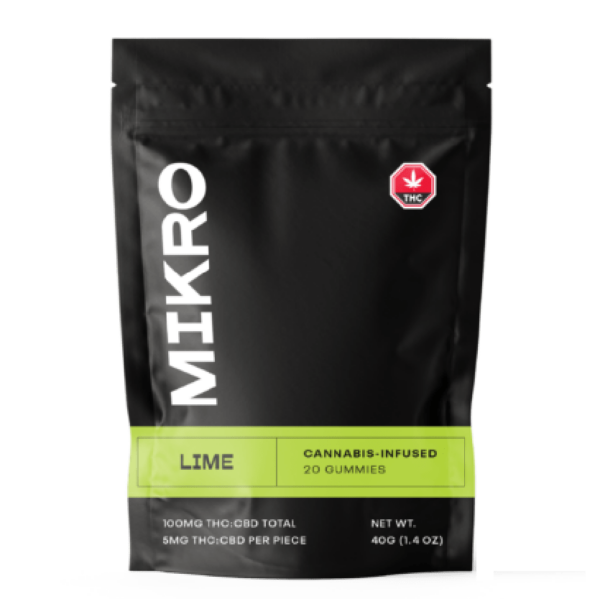 Mikro – 1:1 THC/CBD Gummies – 100mg – Lime | Weedsy Canada