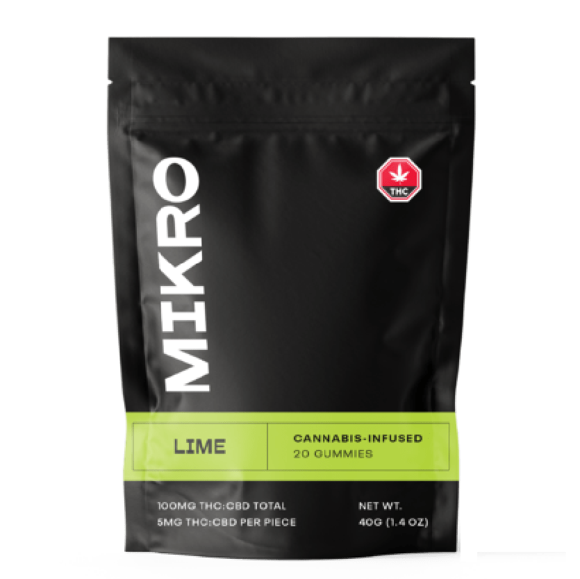 Mikro – 1:1 THC/CBD Gummies – 100mg – Lime | Weedsy Canada