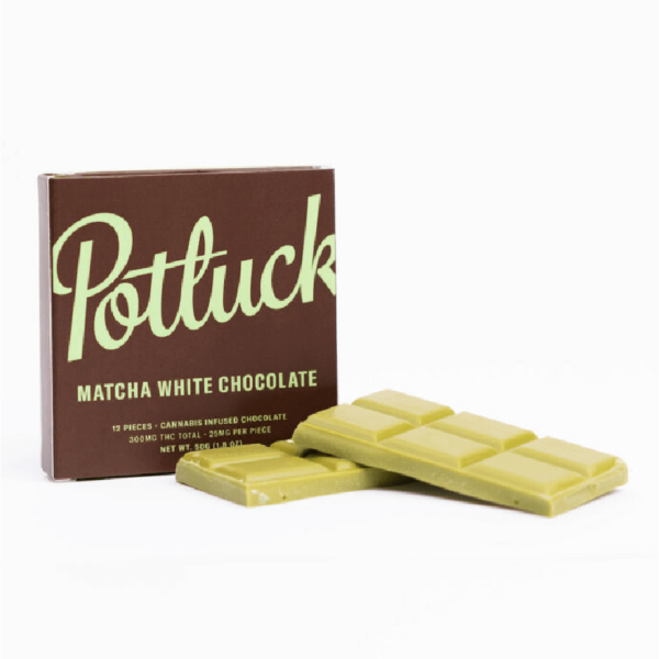 Potluck – Infused Chocolate – Matcha White Chocolate – 300mg THC | Weedsy Canada