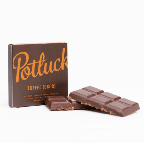 Potluck – Infused Chocolate – Toffee (Skor) – 300mg THC | Weedsy Canada