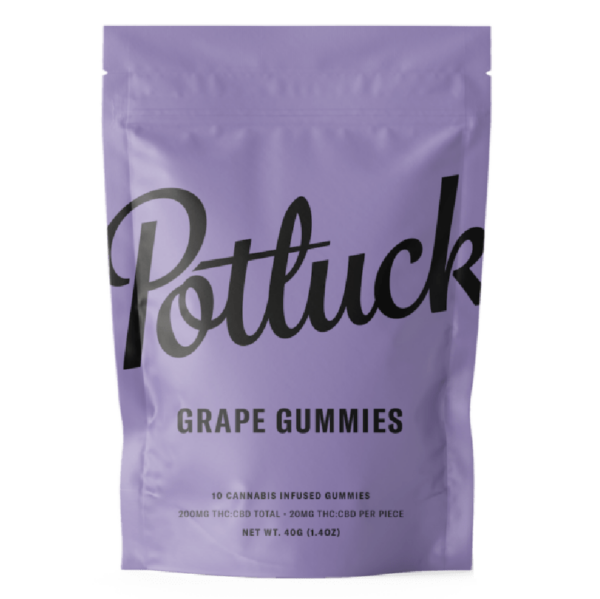 Potluck Extracts – Grape Gummies (1:1) – 100mg THC / 100mg CBD | Weedsy Canada