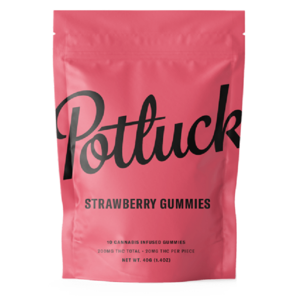 Potluck Extracts – Strawberry Gummies – 200mg THC | Weedsy Canada