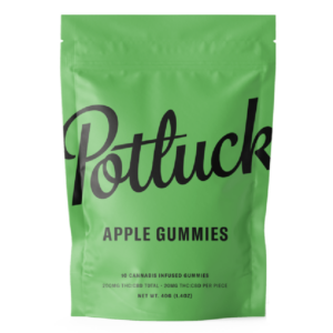 Potluck Extracts – Apple Gummies (1:1) – 100mg THC / 100mg CBD | Weedsy Canada