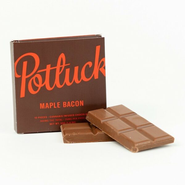 Potluck – Infused Chocolate – Maple Bacon – 300mg THC | Weedsy Canada