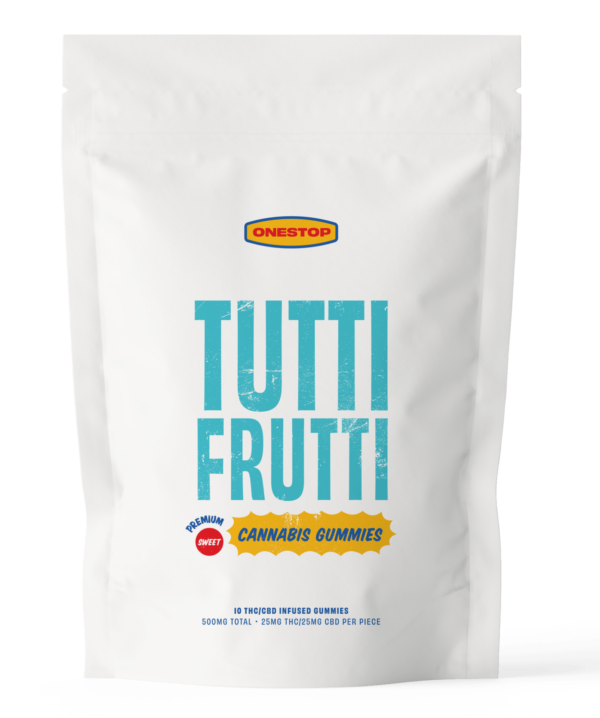 OneStop – Tutti Frutti 1:1 Gummies – 250mg THC / 250mg CBD | Weedsy Canada
